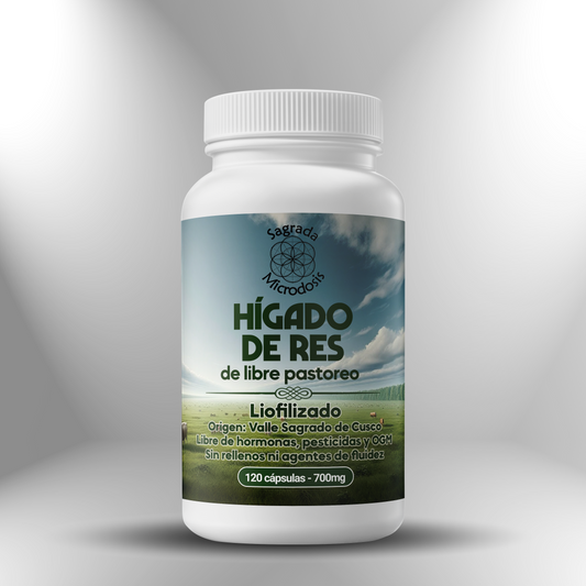 Hígado de res de libre pastoreo (liofilizado) 700mg - 120 cápsulas