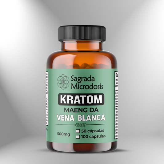 Kratom blanco (Maeng Da) 500mg - 50 y 100 cápsulas