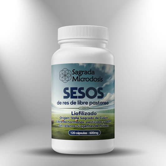 Sesos de res de libre pastoreo (liofilizado) 600mg ► 120 cápsulas