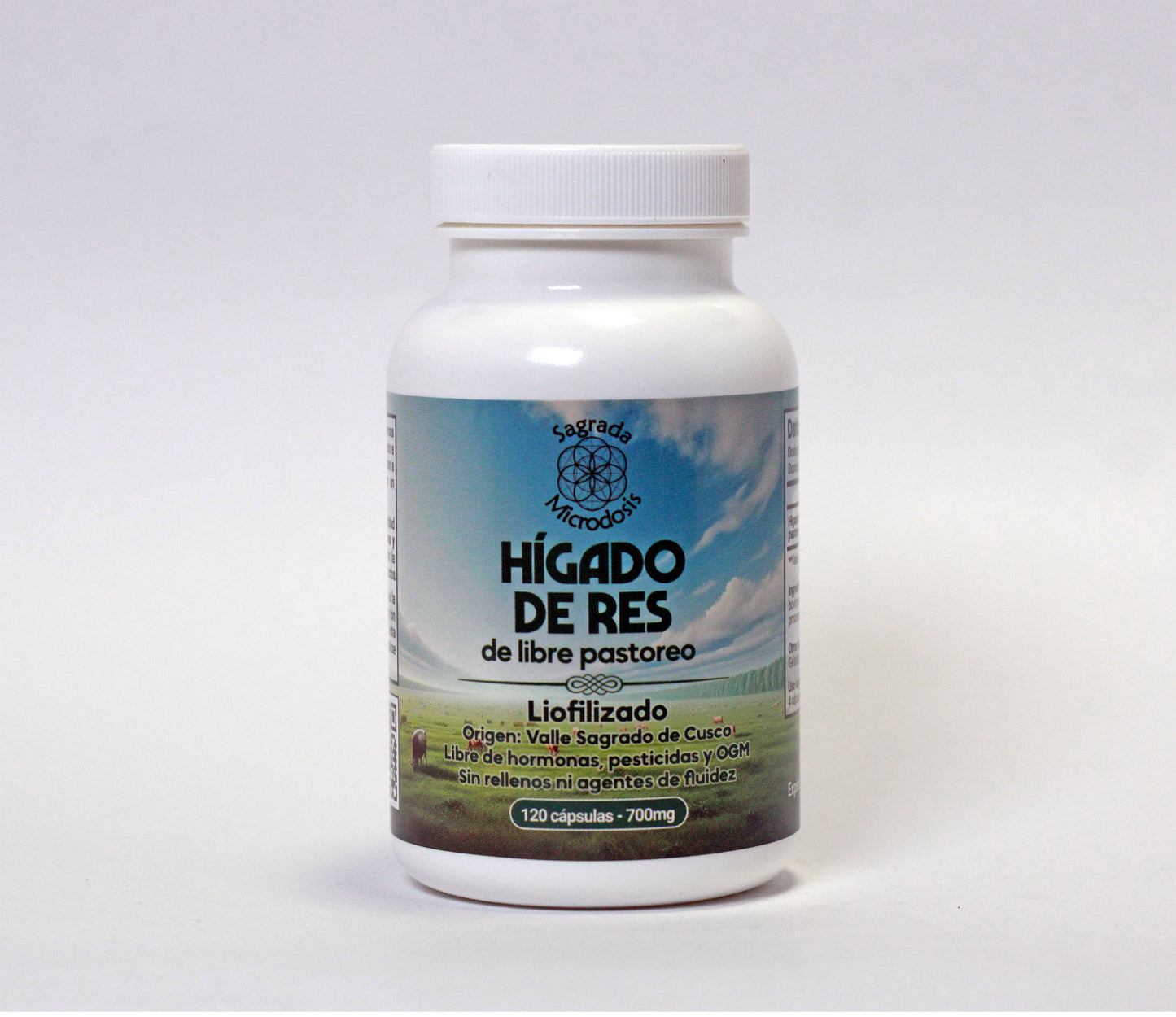 Hígado de res de libre pastoreo (liofilizado) 700mg - 120 cápsulas