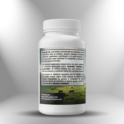 Sesos de res de libre pastoreo (liofilizado) 600mg ► 120 cápsulas