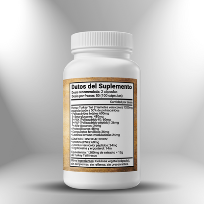Turkey Tail (extracto 50% polisacáridos) 600mg ► 100 cápsulas